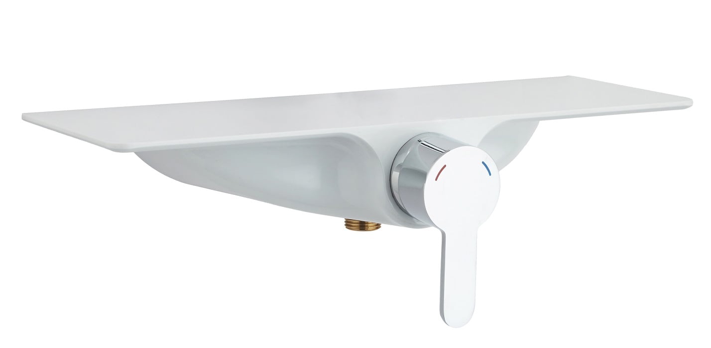 Schutte WATERWAY ééngreepsmengkraan douche met planchet | chroom/wit
 - 60545 60545