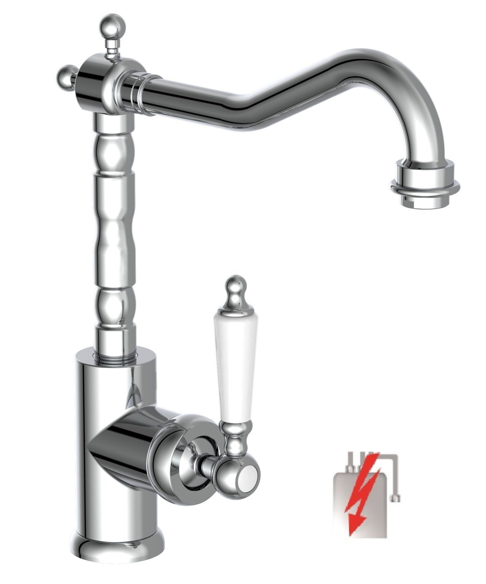Schutte OLD STYLE ééngreepsmengkraan keuken met hoge uitloop | lage druk | chroom
- 72590 72590