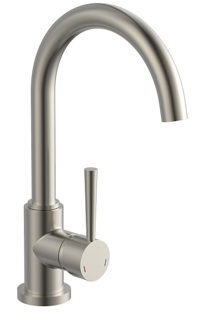 Schutte CORNWALL ééngreepsmengkraan keuken met ronde uitloop | roestvrij staal-look
 - 79126 - 79126