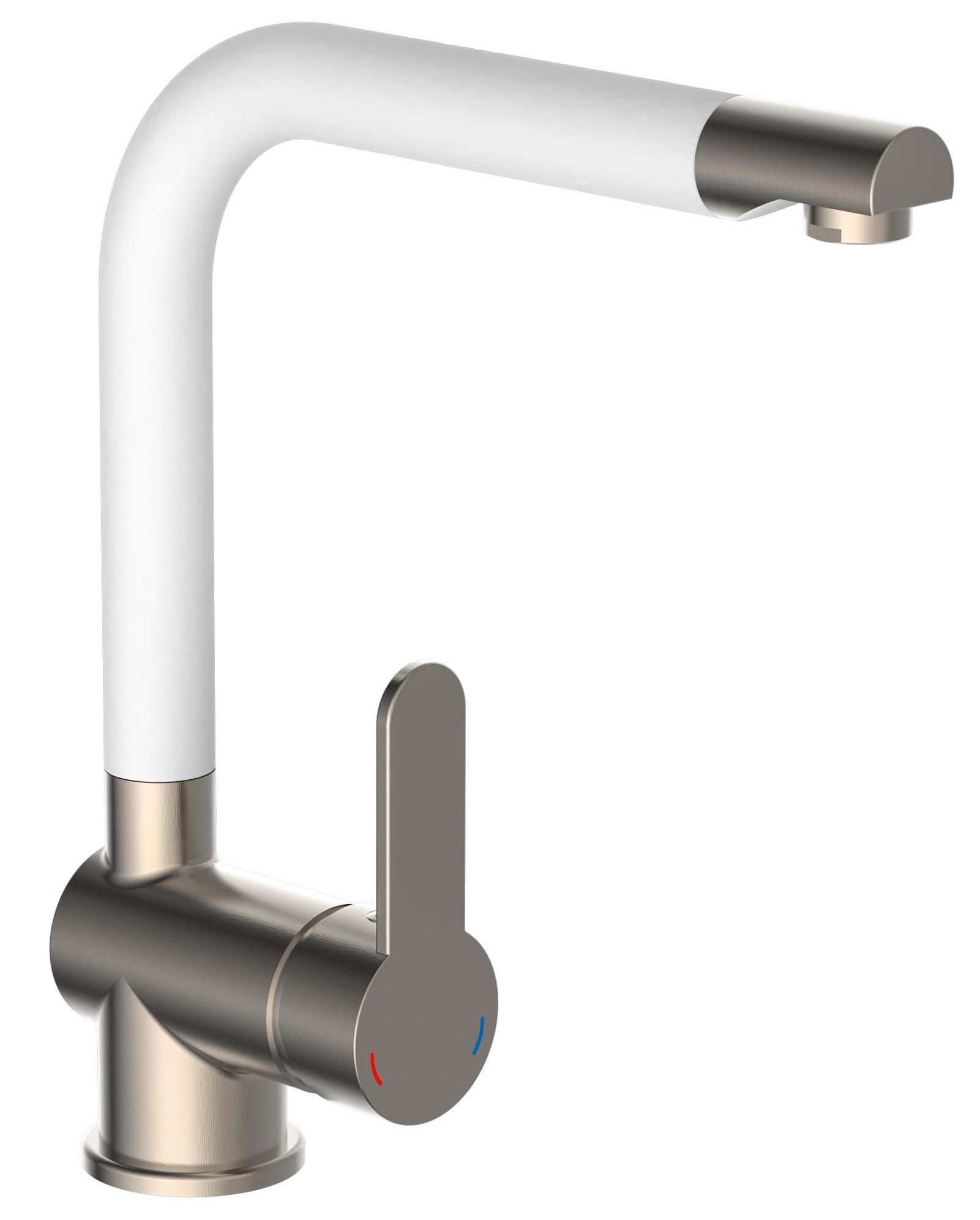 Schutte RIO ééngreepsmengkraan keuken met hoge uitloop | RVS /wit mat
 - 79864 79864