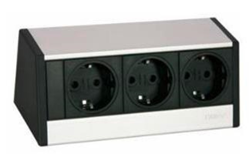 Eyckhaus Contactdoosgangselement 3-wegs zwart/zilver - 2152 2152
