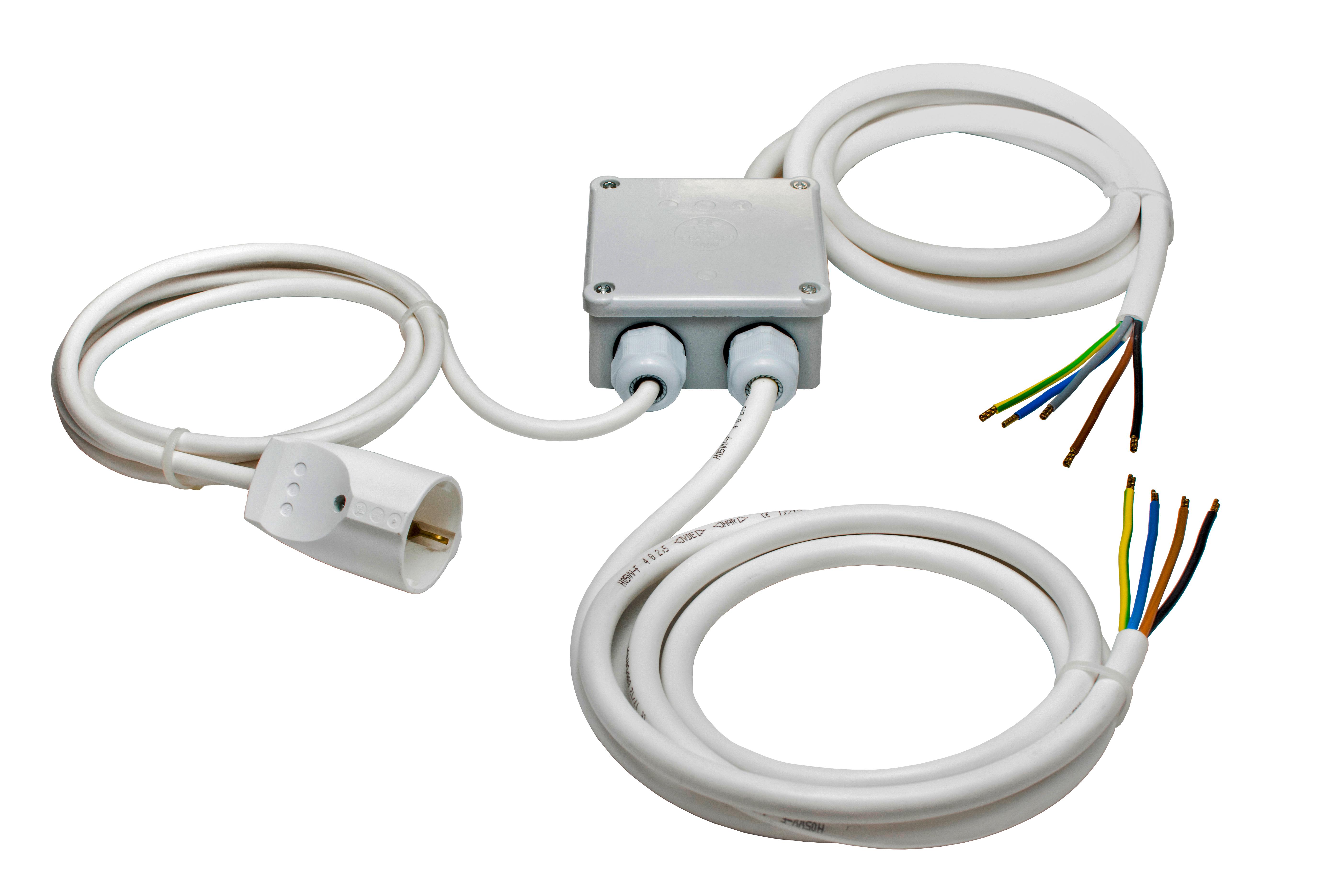 Eyckhaus Keuken aansluitdoos splitser set 2 m | wit - 2200 2200