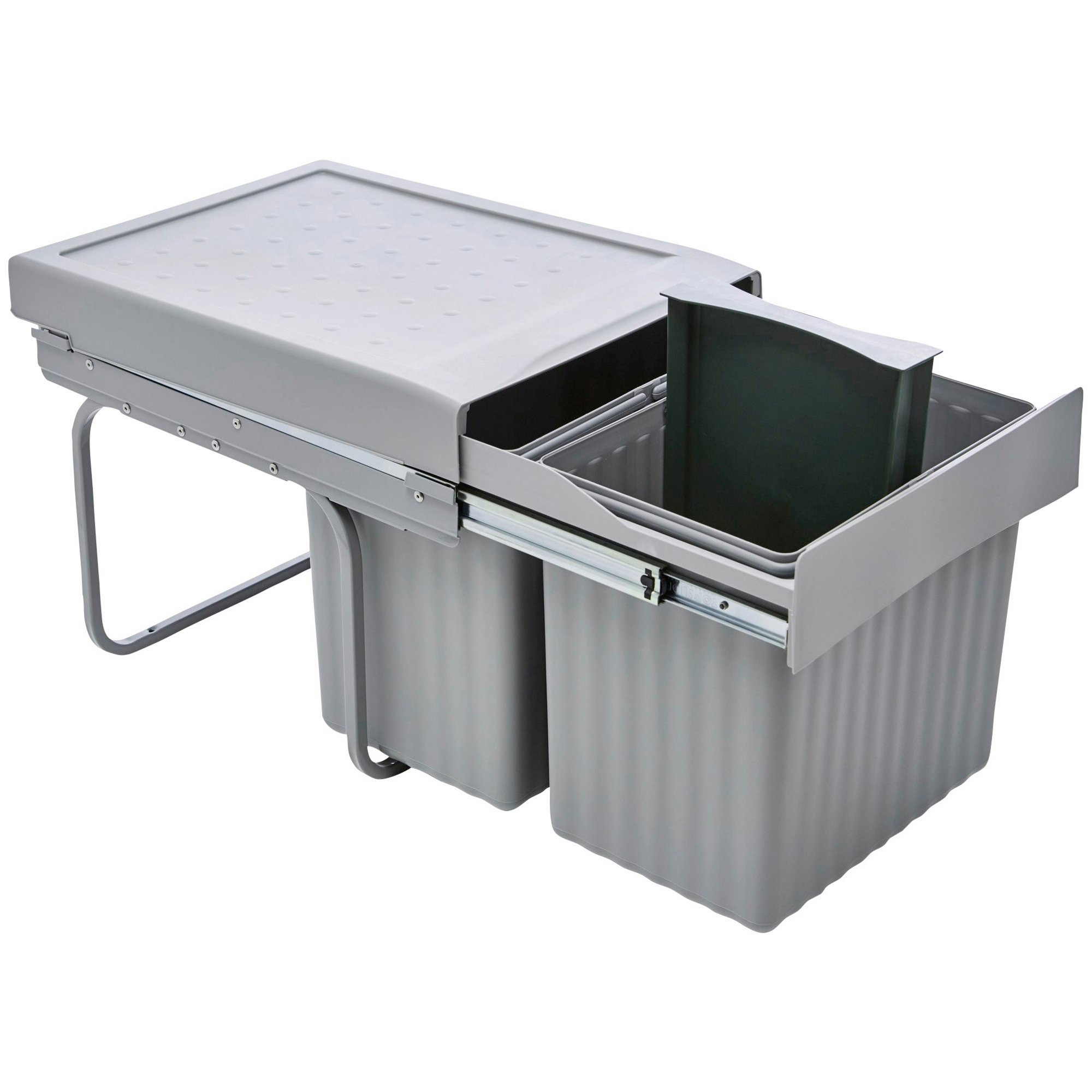 Eyckhaus 2- of 3-voudige afvalverzamelaar vierkant 30 l | grijs - 4379 4379