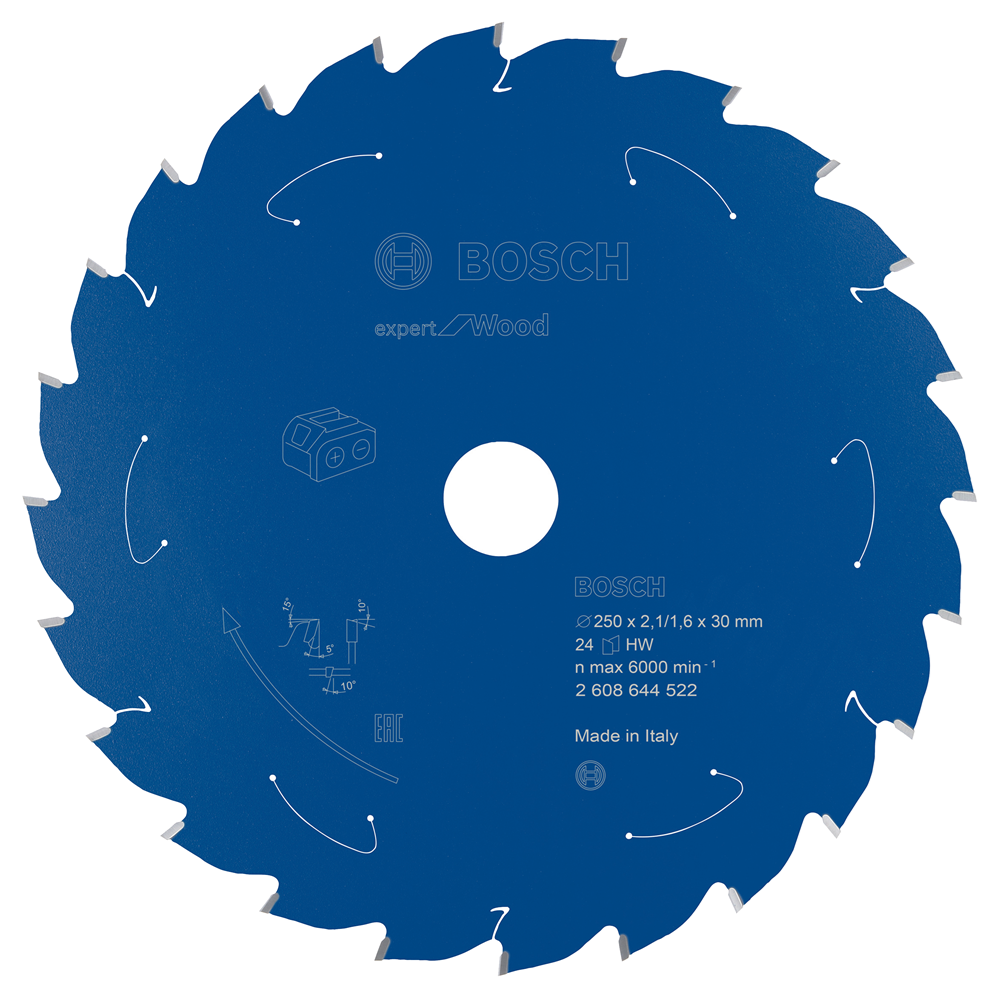 Bosch Accessoires Cirkelzaagblad Accu Exp. Wood 254X30X2,1/1,6mm 24T - 2608644685