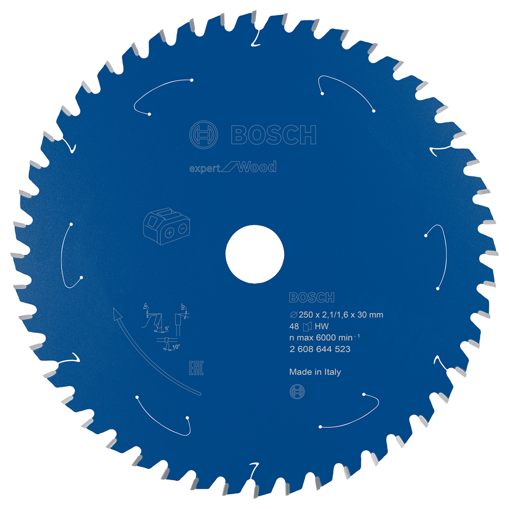 Bosch Accessoires Cirkelzaagblad Accu Exp. Wood 254X30X2,1/1,6mm 48T - 2608644686