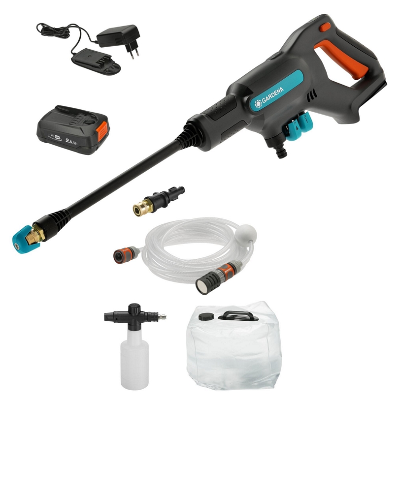 Gardena AquaClean 24/18V P4A Premium Set | Accu Medium drukreiniger 18V (1x 2.5Ah accu + lader) - 14800-31