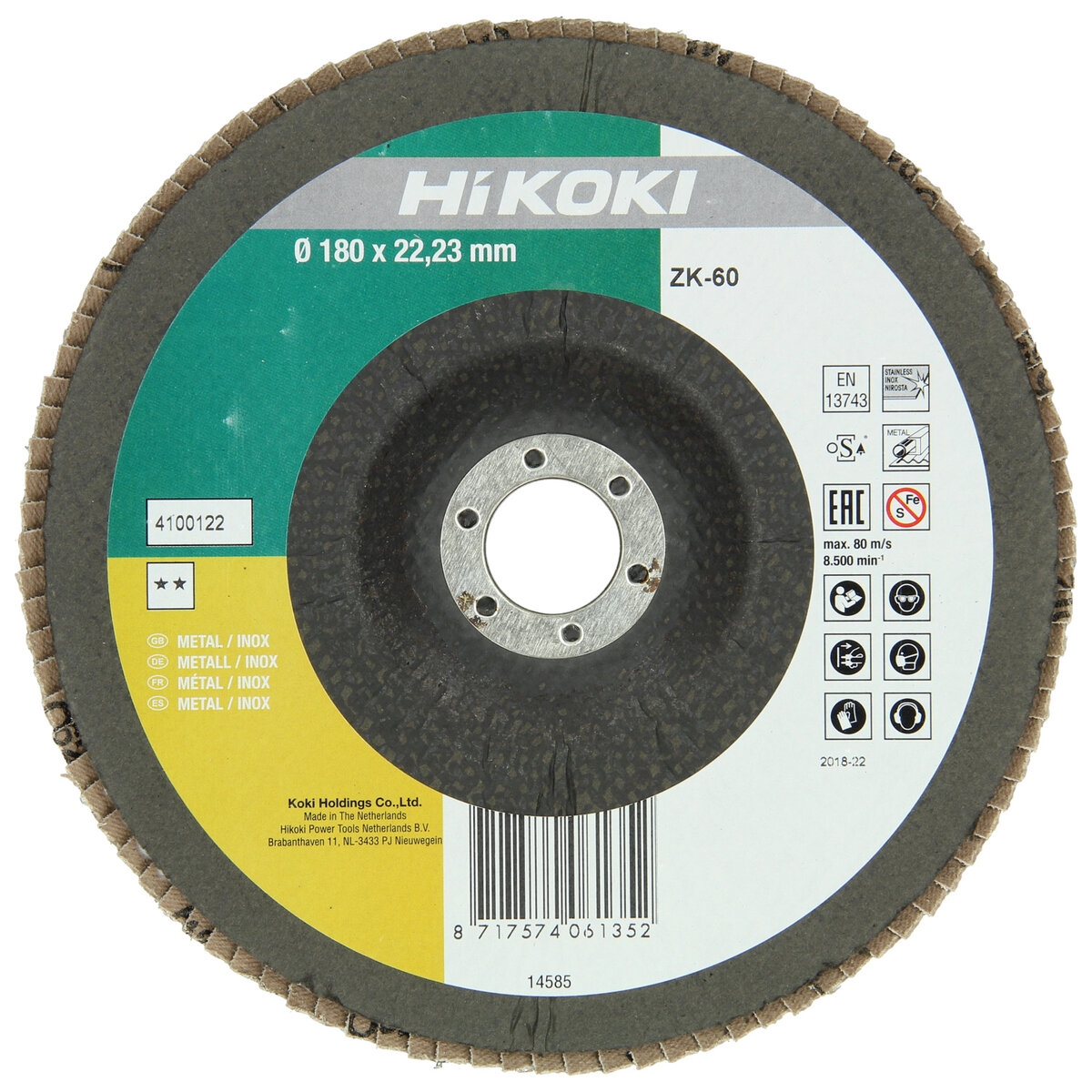 Hikoki Accessoires Lamellenschuurschijf 180 mm, Zk 120, Concaaf - 4100124