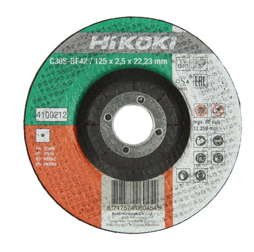 Hikoki Accessoires Doorslijpschijf Voor Steen 125X2 5 Concaaf 4100212