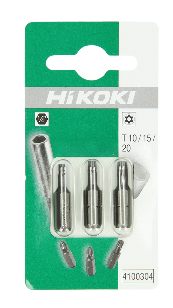 Hikoki Accessoires Bits Met Gat 1 4" Torx Tx10 15 20 25Mm 4100304