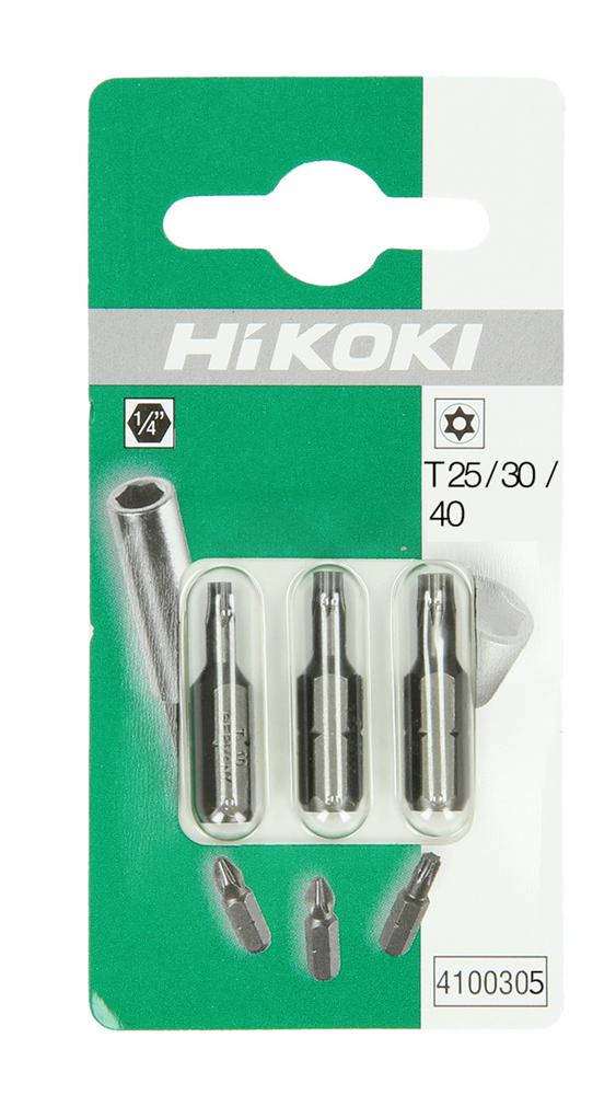 Hikoki Accessoires Bits Met Gat 1 4" Torx Tx25 30 40 25Mm 4100305