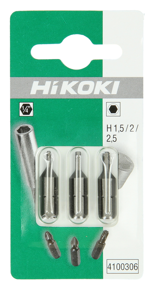 Hikoki Accessoires Bits 1 4" Hexagonal 1.5 2 2.5 mm 4100306