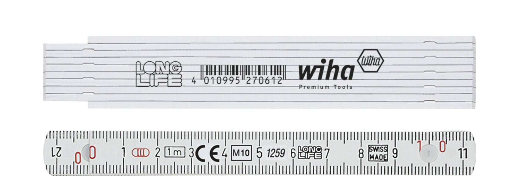 Wiha 41010002 Duimstok Longlife® 1 m metrisch, 10 delen 13 mm - 27062