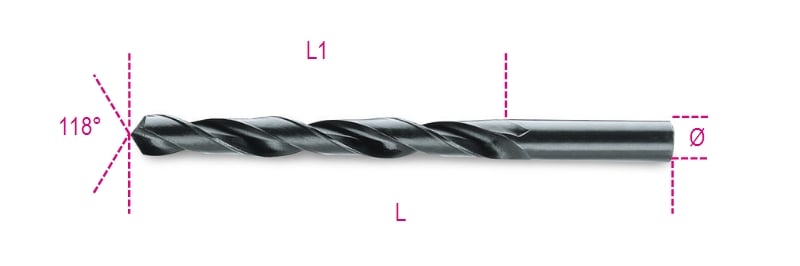 Beta Spiraalboren, korte uitvoering HSS gewalst 410AS 1/8 - 004100375