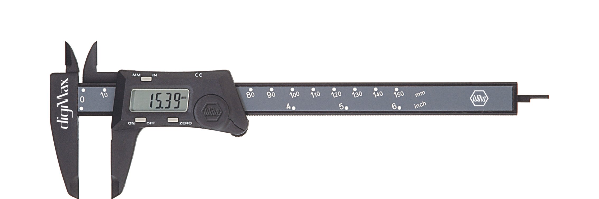 Wiha Schuifmaat digiMax® | digitaal | aflezing 0,01 mm | 150mm/6" - 29422 - 29422