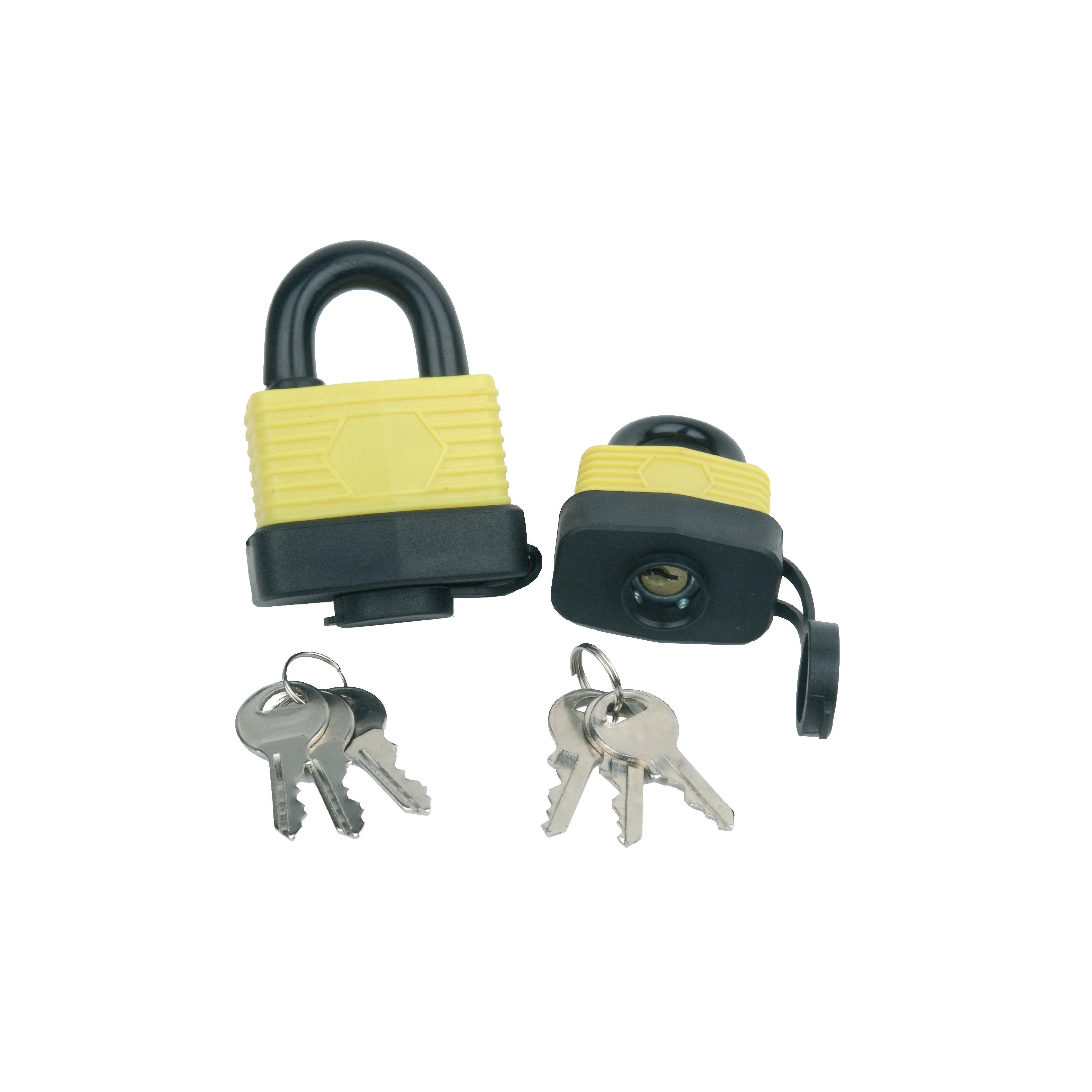 Bruder Mannesmann Hangslot met 3 sleutels - 30 mm - messing - waterdicht - kofferslot