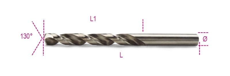 Beta Spiraalboren, korte uitvoering HSS-CO 8% volledig geslepen 415 4,50 - 004150082