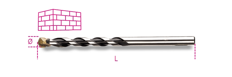 Beta Steenboren, korte uitvoering vervaardigd uit gefreesd staal met hardmetalen snijplaten 417 12 - 004170014