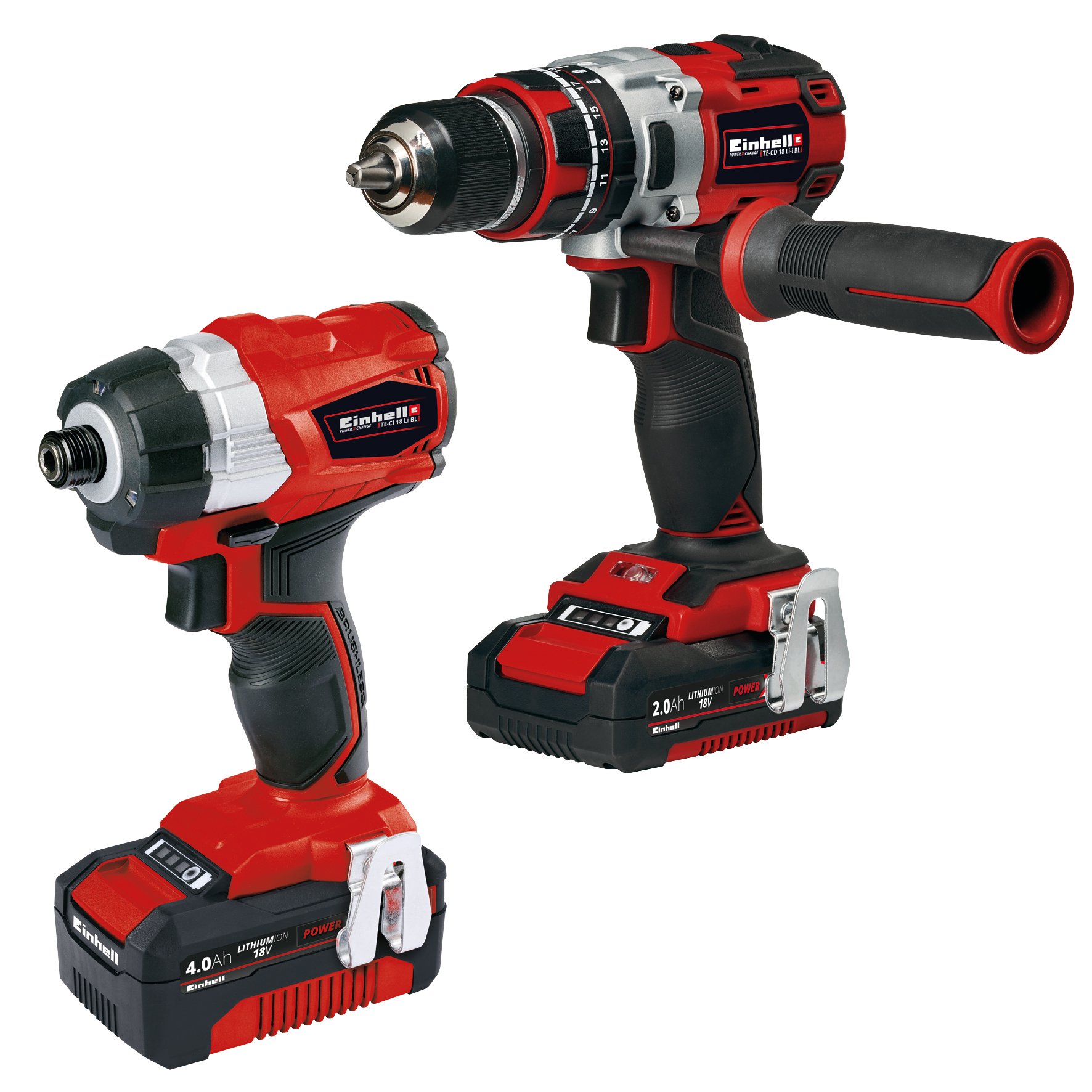 Einhell Combopack | TE-CD Accu Klopboor-/Schroefmachine + TE-CI Accu Slagschroefmachine - 2 accu&apos;s - 4257216