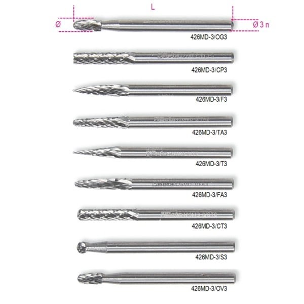 Beta 426MD-3/FA3 Mini hardmetalen frezen - 004260339 004260339