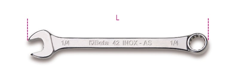 Beta Ringsteeksleutels, vervaardigd uit roestvast staal 42INOX-AS 7/16 - 000420361