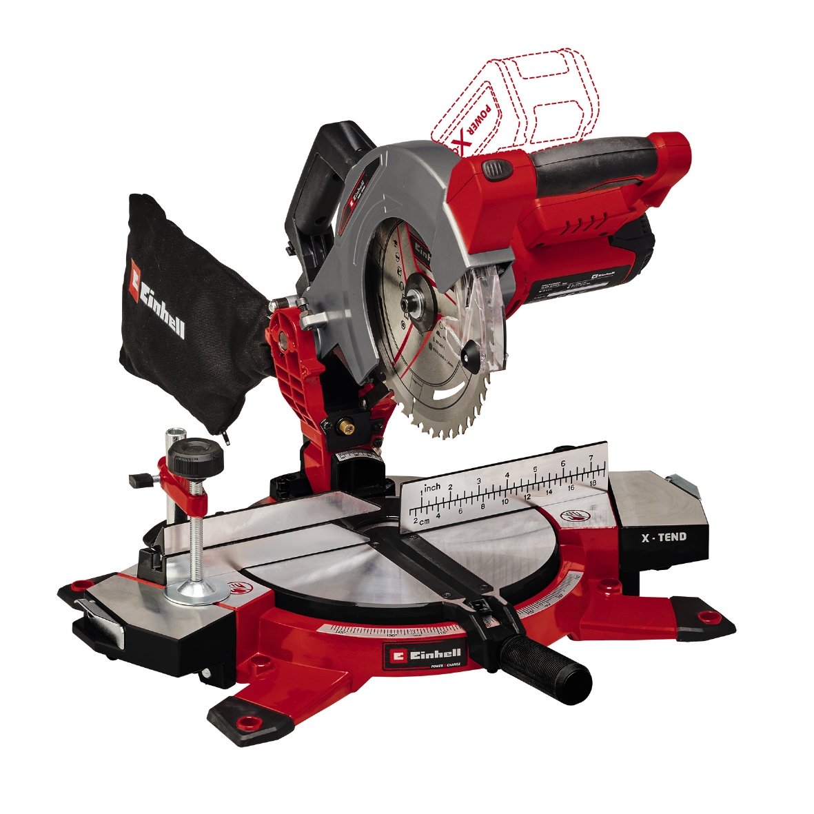 Einhell TE-MS 18/210 Li Solo - Accu Afkort-/Verstekzaag | 18V | 210 mm | Zonder accu en lader - 4300890 4300890