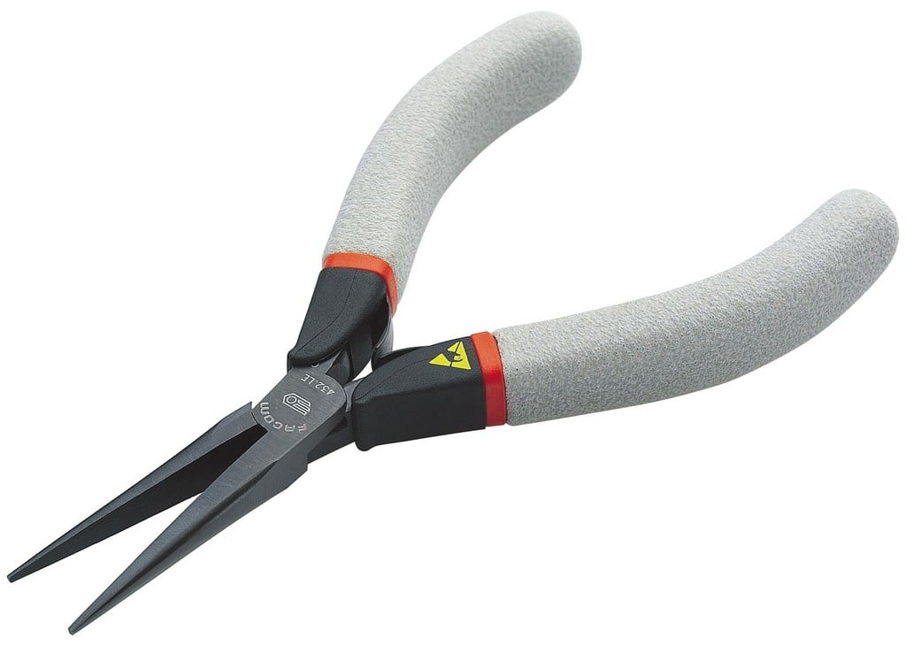 Facom tang met halfronde, smalle en antistatische bekken, esd l140mm - 432.LE