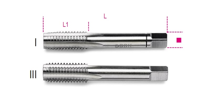 Beta Handtappen, fijne spoed, metrische draad HSS 434 24X2 - 004340032