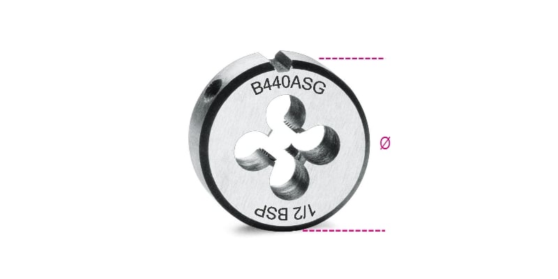 Beta Snijplaten, cilindrisch GAS draad verchroomd staal 440ASG 1/8 - 004400255