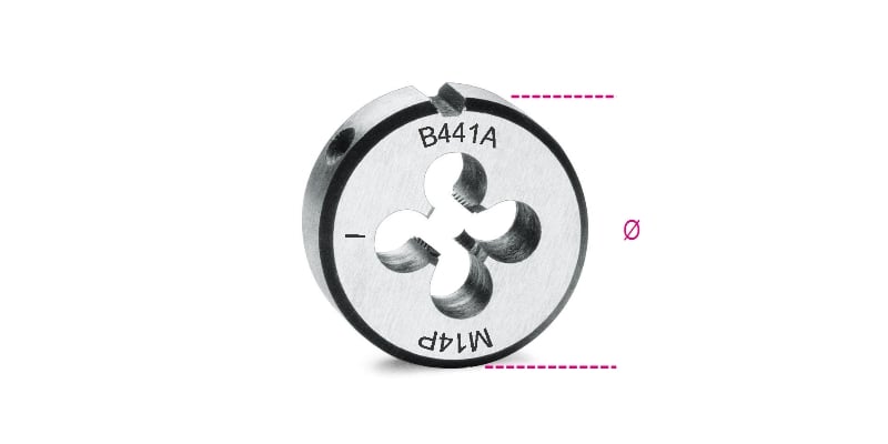 Beta Snijplaten, fijne spoed, metrische draad verchroomd staal 441A 12X1 - 004410107