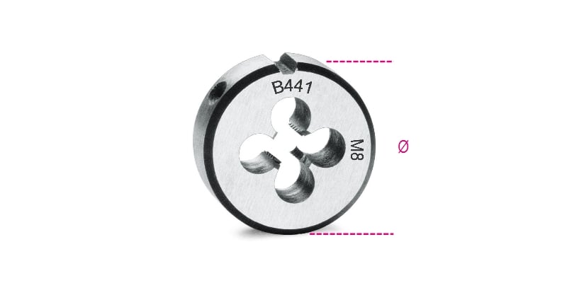 Beta Snijplaten, fijne spoed, metrische draad verchroomd staal 441 7X0,75 - 004410005