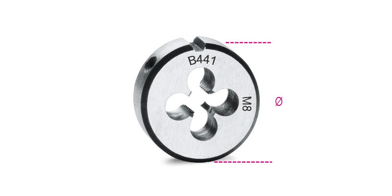 Beta Snijplaten, fijne spoed, metrische draad verchroomd staal 441 8X1 - 004410007