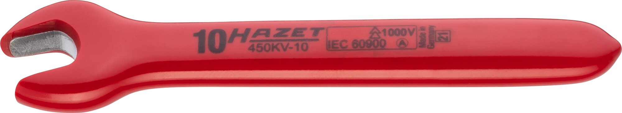 HAZET Enkele steeksleutel · geïsoleerd 450KV-10 · Buiten-zeskant-profiel · SW 10 mm