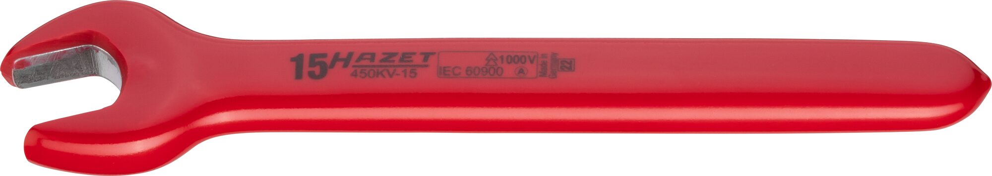 HAZET Enkele steeksleutel · geïsoleerd 450KV-15 · Buiten-zeskant-profiel · SW 15 mm