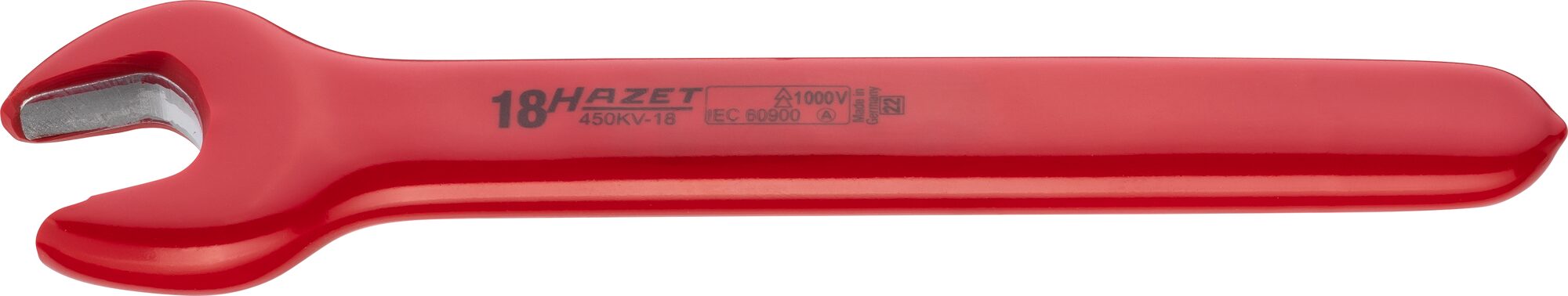 HAZET Enkele steeksleutel · geïsoleerd 450KV-18 · Buiten-zeskant-profiel · SW 18 mm