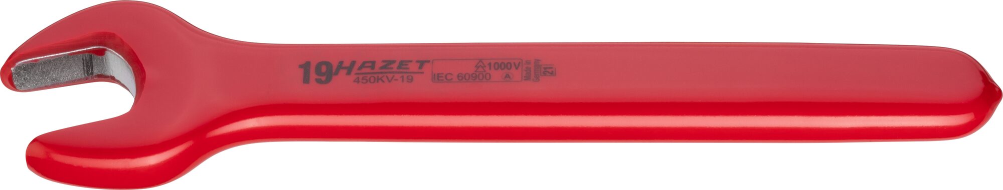 HAZET Enkele steeksleutel · geïsoleerd 450KV-19 · Buiten-zeskant-profiel · SW 19 mm