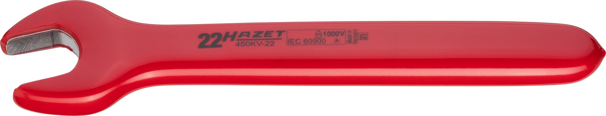HAZET Enkele steeksleutel · geïsoleerd 450KV-22 · Buiten-zeskant-profiel · SW 22 mm