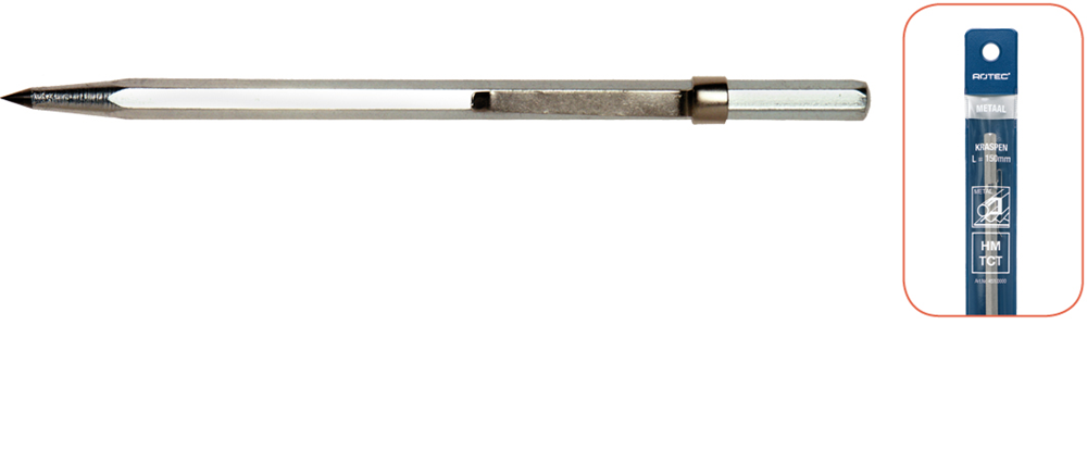 Rotec HM-Kraspen met 6-kant schacht en CBN-punt | L=150 mm - 451.0000