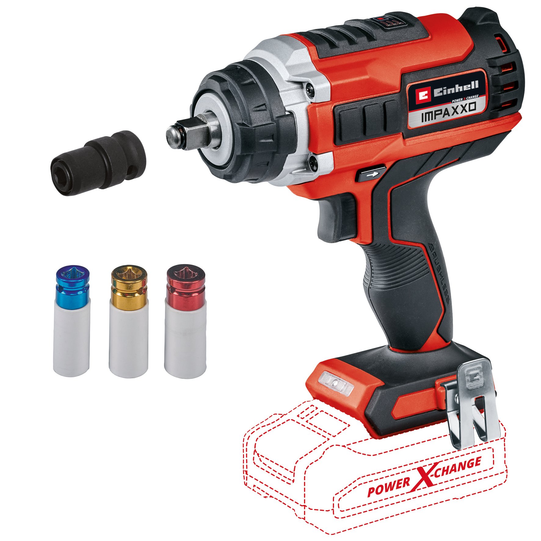 Einhell IMPAXXO 18/400 Li BL Solo - Accu Slagmoersleutel | 18V | 400 Nm | Zonder accu en lader - 4510070 4510070