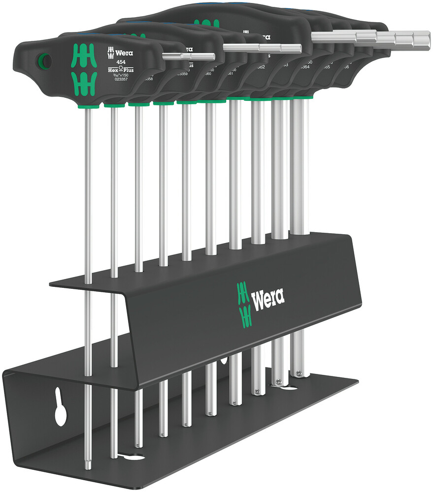 Wera 454/10 HF Schroevendraaier-set Imperial 2 | T-Greep set Binnenzeskant | Hex-Plus met vasthoudtfunctie | INCH | 10-delig - 05023454001