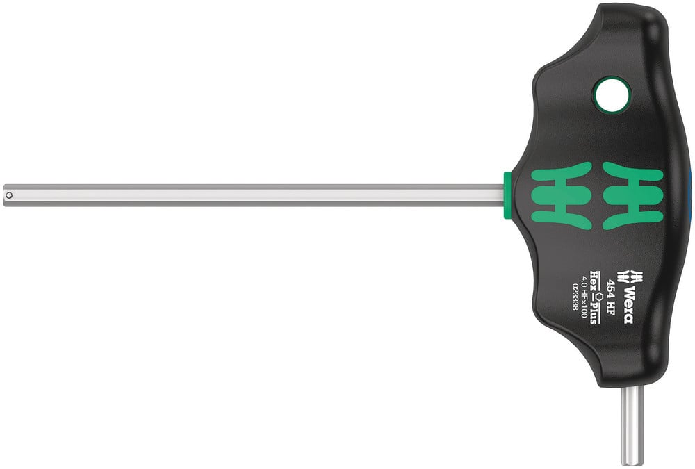 Wera 454 HF T-greep zeskant-schroevendraaier Hex-Plus met vasthoudfunctie, 4 x 100 mm - 05023338001