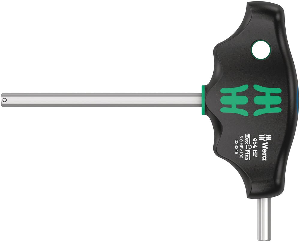 Wera 454 HF T-greep zeskant-schroevendraaier Hex-Plus met vasthoudfunctie, 6 x 100 mm - 05023346001