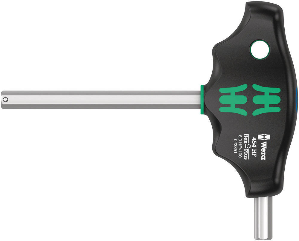 Wera 454 HF T-greep zeskant-schroevendraaier Hex-Plus met vasthoudfunctie, 8 x 100 mm - 05023351001