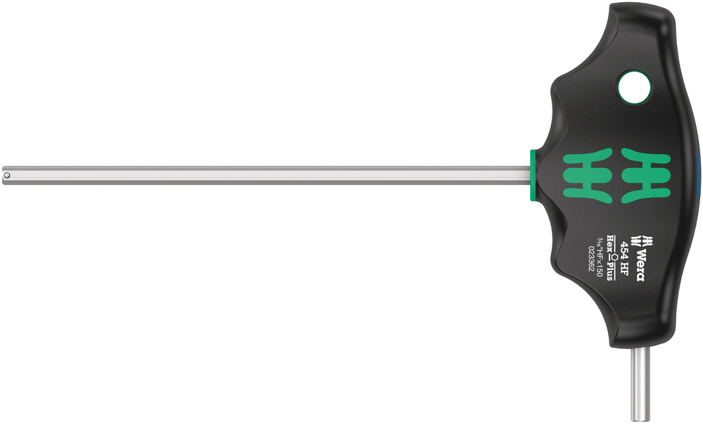 Wera 454 HF T-greep zeskant-schroevendraaier Hex-Plus met vasthoudfunctie, inch, 3/16" x 150 mm - 05023362001