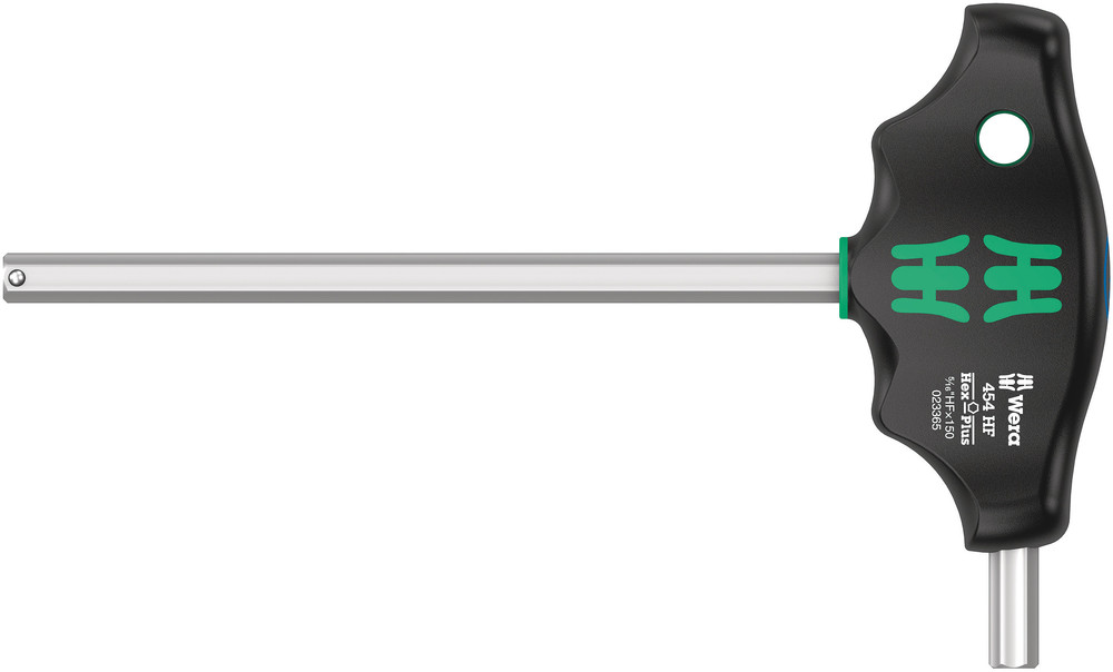 Wera 454 HF T-greep zeskant-schroevendraaier Hex-Plus met vasthoudfunctie, inch, 5/16" x 150 mm - 05023365001