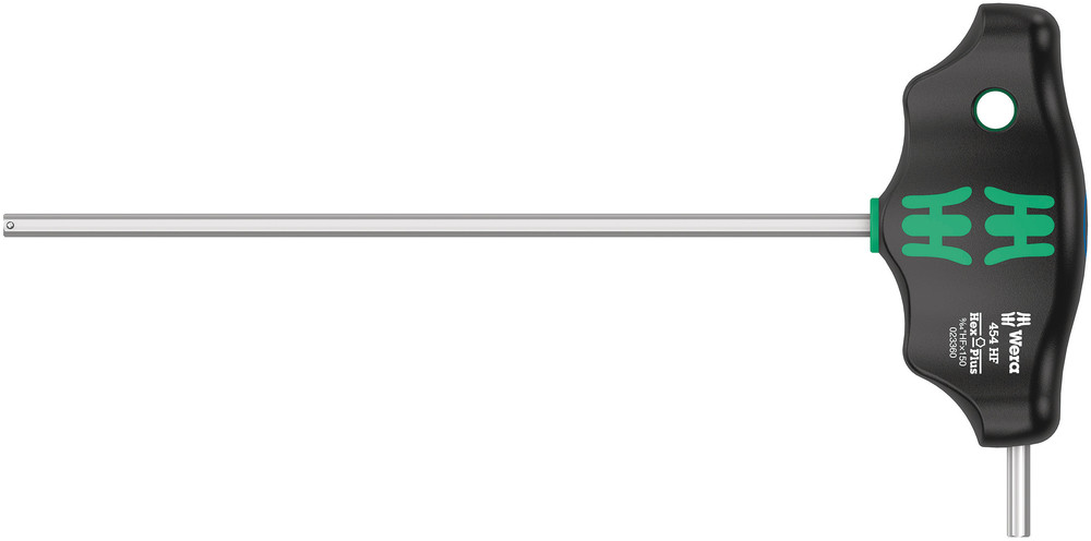 Wera 454 HF T-greep zeskant-schroevendraaier Hex-Plus met vasthoudfunctie, inch, 9/64" x 150 mm - 05023360001