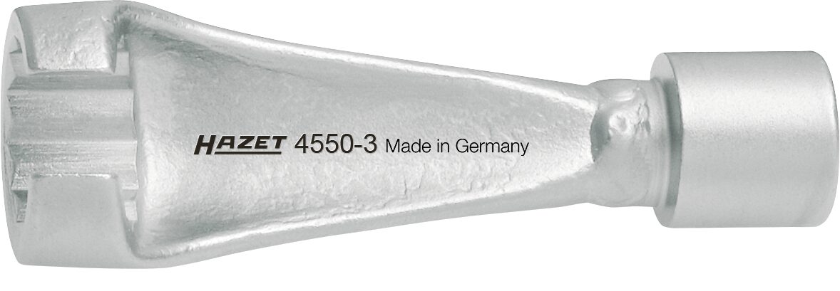 HAZET Injectieleidingsleutel 4550-3 · 3/8 inch (10 mm) vierkant hol · Buitentwaalfkant profiel · SW 17 mm