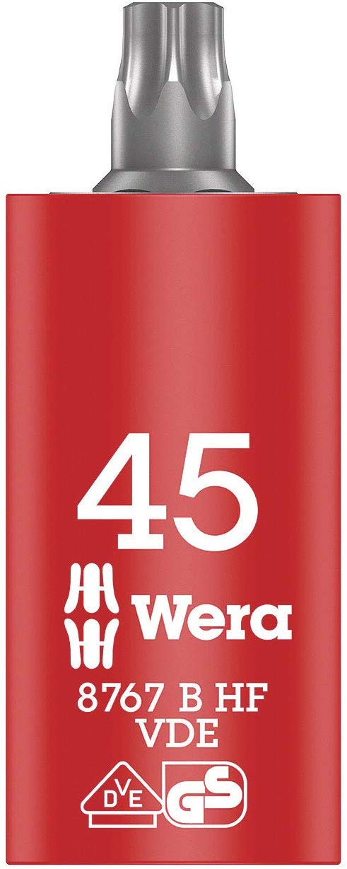 Wera 8767 B VDE HF TORX® Zyklop Bitdop, geïsoleerd, met 3/8"-aandrijving, met vasthoudfunctie, TX 45 x 55 mm - 05004925001