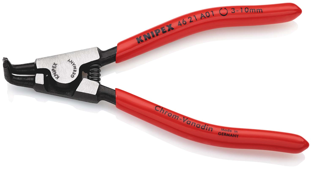 Knipex Borgveertang voor buitenringen op assen | Kunststof bekleed | Zwart geatramenteerd - 46 21 A01 SB