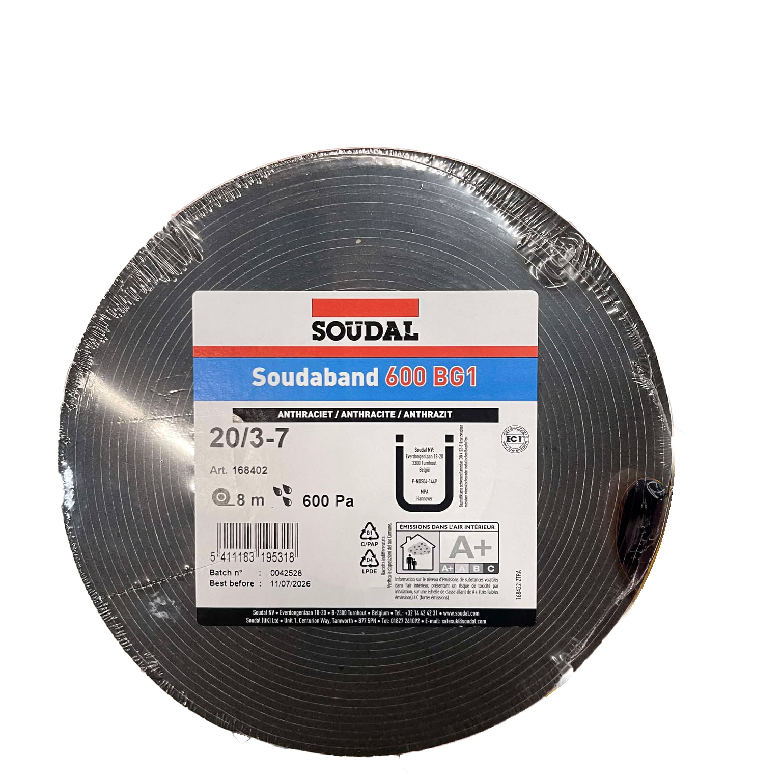 Soudal SOUDABAND 600 BG1 20/2-4 Anthracite (10m) - 168403