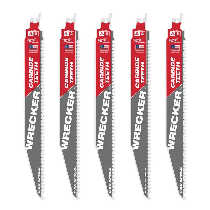 Milwaukee Accessoires Reciprozaagblad TCT Wrecker 230/6T-5pc - 48005542
